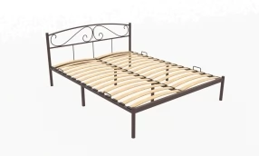 Кровать Верона Металл, 140х190 мм, Коричневый муар, Коричневый муар